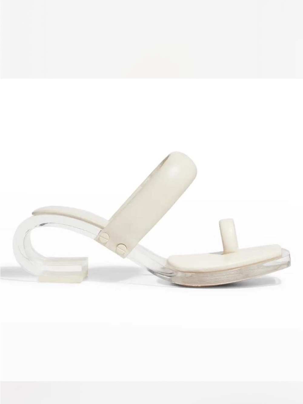 cult gaia Ivory Clear Sculptural Toe-Post Sandal